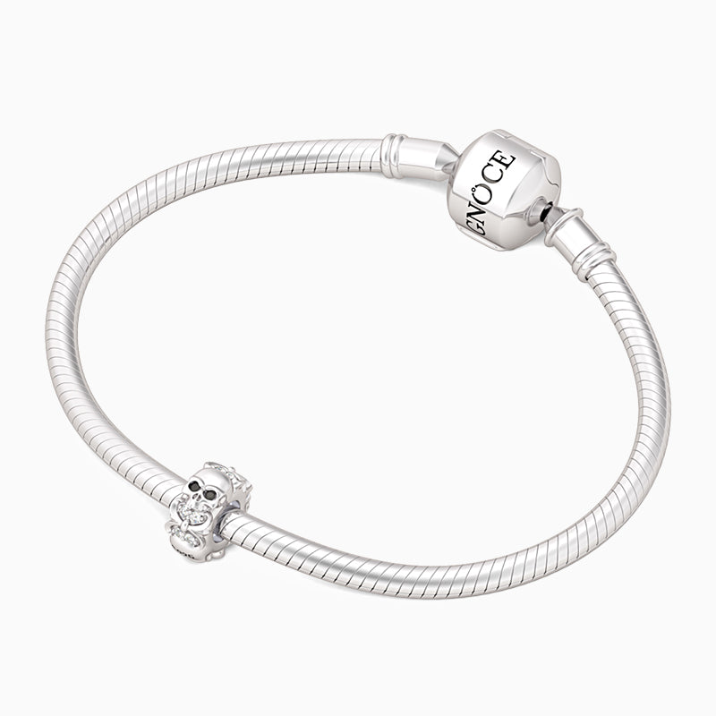 Gnoce Skull Stopper Fleur De Lis Charm Platinum-plated Silver Blend_3