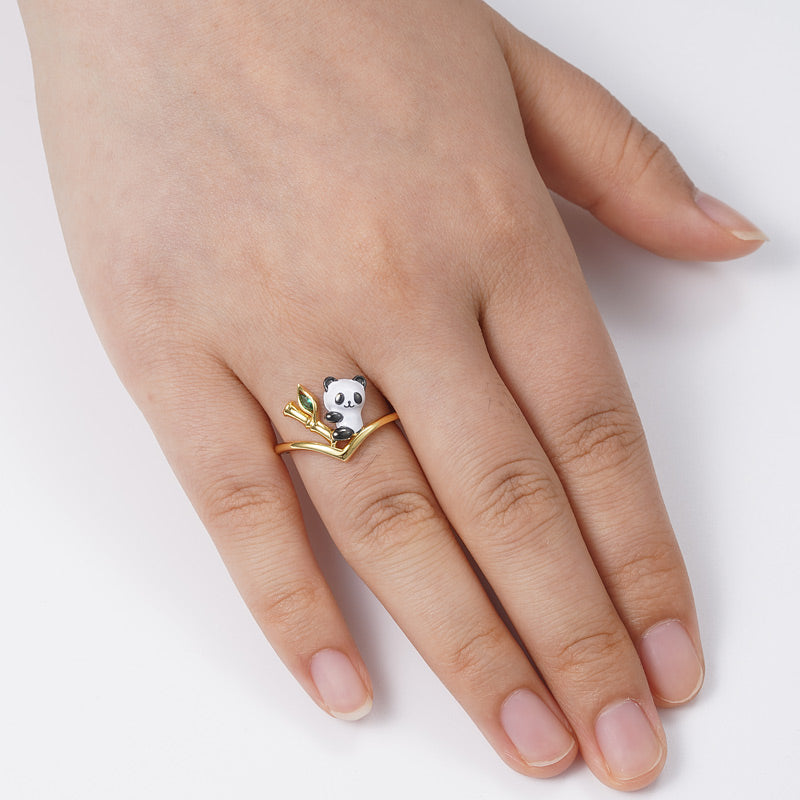 Gnoce "Panda Loves Bamboo" V Ring_3
