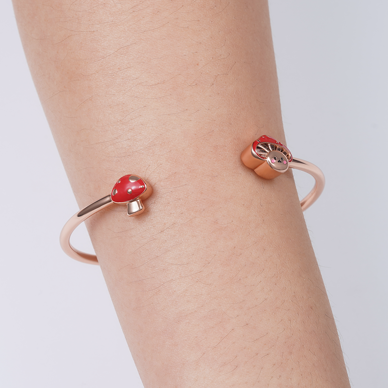 Gnoce Cute Mushroom Baby Bangle Bracelet_3