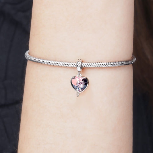 Gnoce Pink Personalized Photo Charm Platinum-plated Silver Blend_3