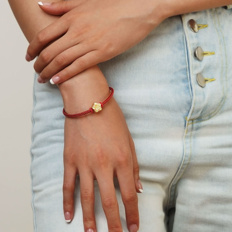 Gnoce Red Basic Bracelet with 2 Pieces of Stoppers_7