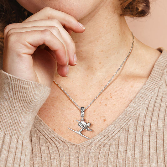 Gnoce Skiing Wonderful Journey Charm Platinum-plated Silver Blend_7
