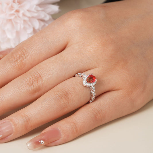 Gnoce Pear-cut Opal Promise Ring Platinum-plated Silver Blend_4