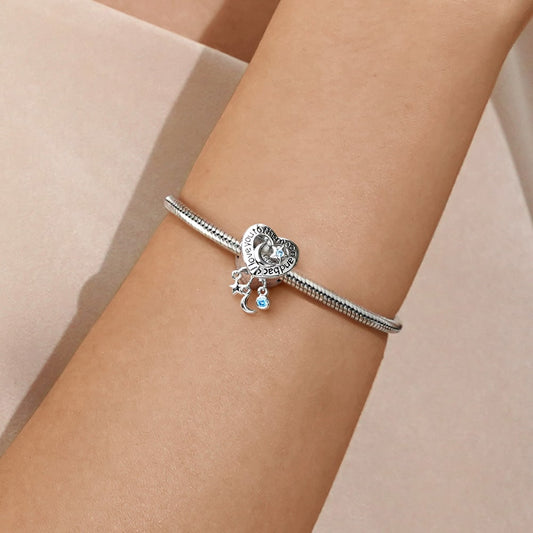 Gnoce Dream Catcher Heart Personalized Photo Charm Platinum-plated Silver Blend_4