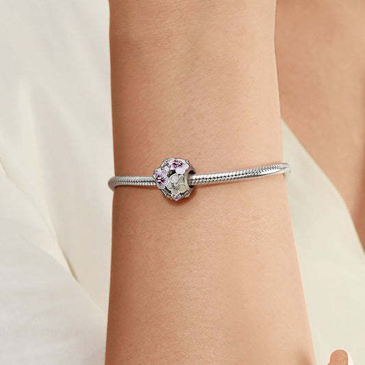 Gnoce Pink Peach Blossom Charm Platinum-plated Silver Blend_5