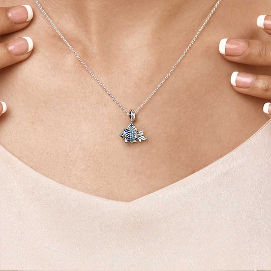 Gnoce Cheerful Fish Charm Platinum-plated Silver Blend_7