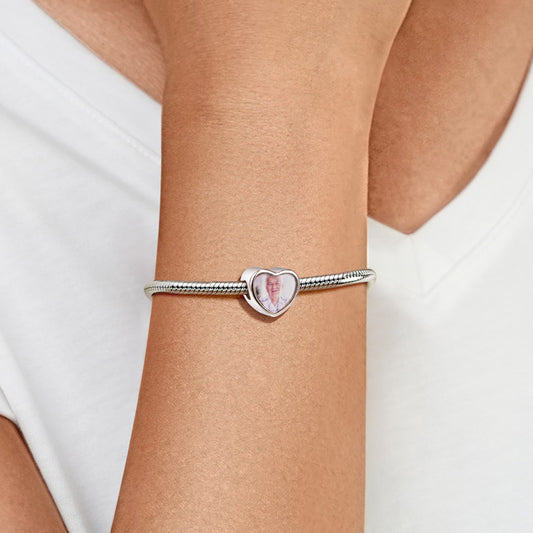 Gnoce "Always with You" Personalized Photo Charm Platinum-plated Silver Blend_4