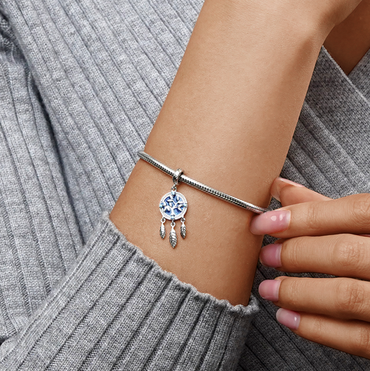 Gnoce Family Tree Dream Catcher Charm Platinum-plated Silver Blend_5