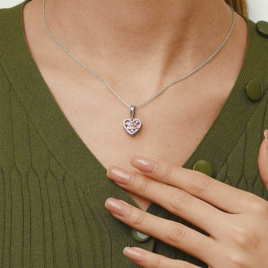 Gnoce "Big Sister" Heart Double Charm Platinum-plated Silver Blend_7
