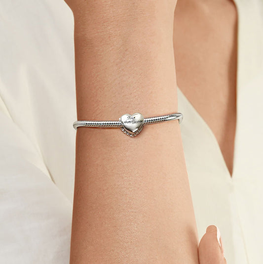 Gnoce Happy Birthday Cake Heart Charm Platinum-plated Silver Blend_5