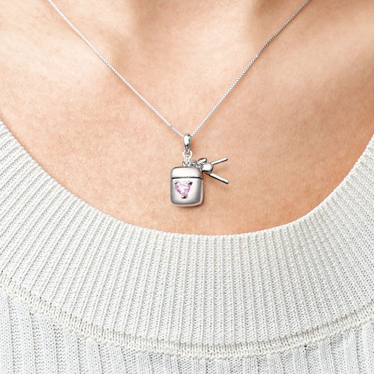 Gnoce Earphone Box Triple Necklace Platinum-plated Silver Blend_4