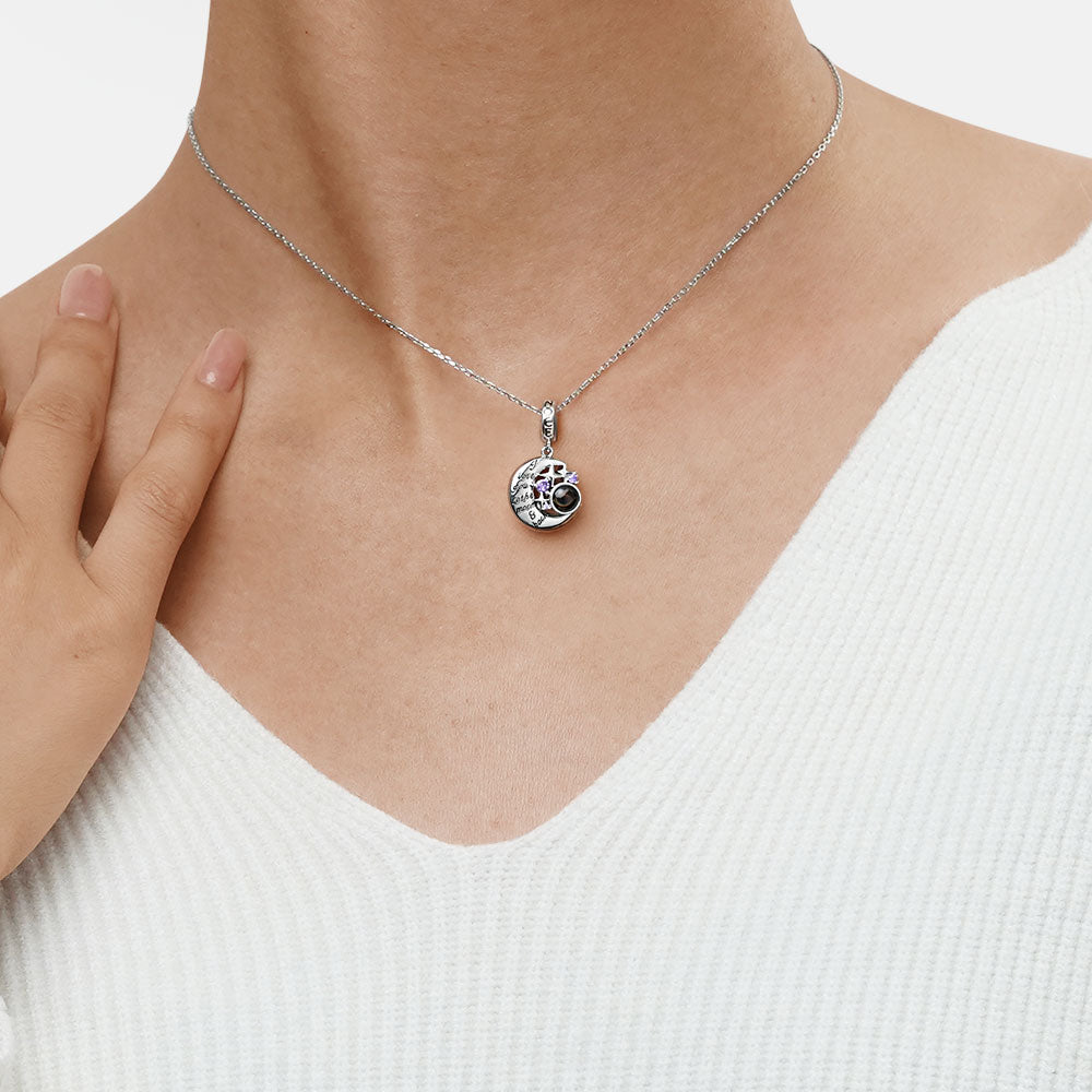 Gnoce Projection Moon & Star Charm Platinum-plated Silver Blend_6