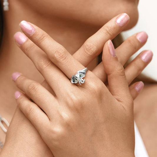 Gnoce "Lucky Elephant" Ring Platinum-plated Silver Blend_5