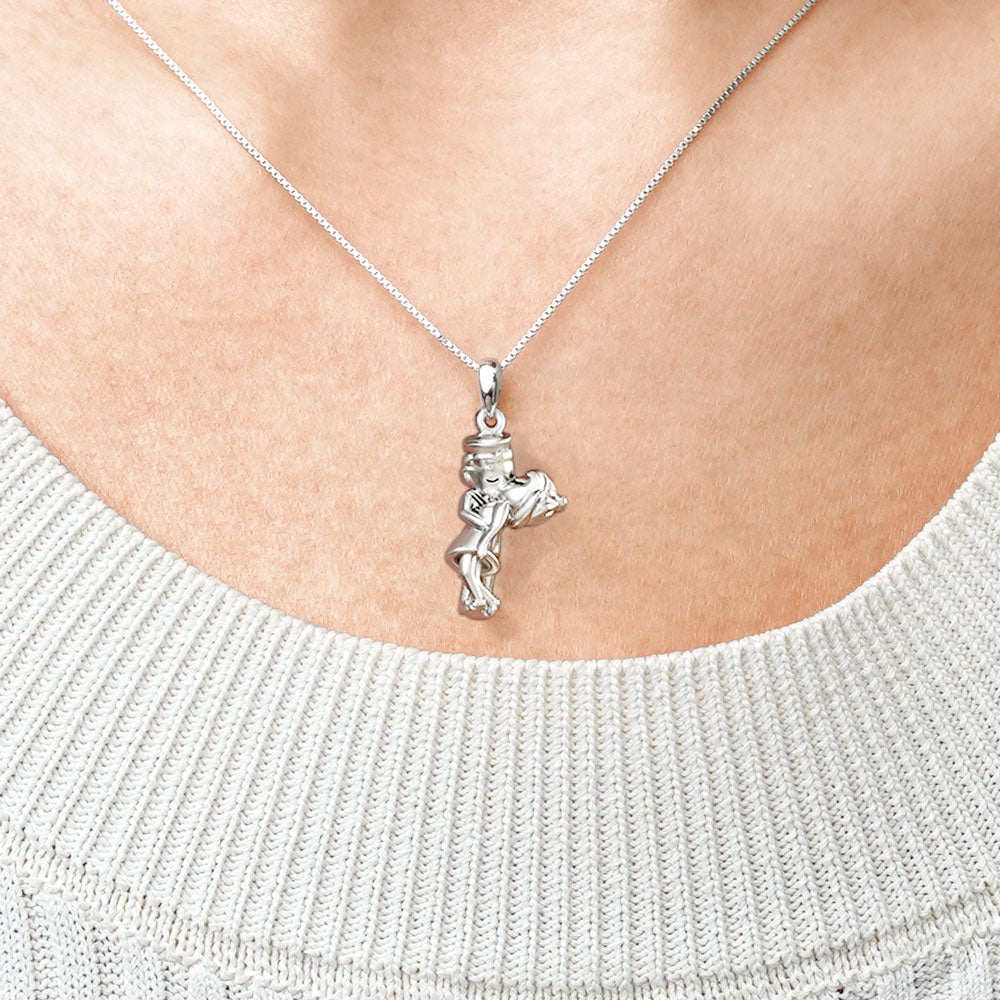 Gnoce Kiss of Victory Necklace Platinum-plated Silver Blend_5