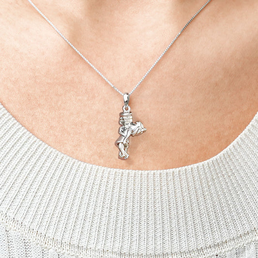 Gnoce Kiss of Victory Necklace Platinum-plated Silver Blend_5