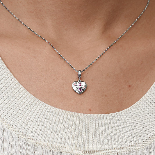 Gnoce Infinite Love Heart Charm Platinum-plated Silver Blend_8