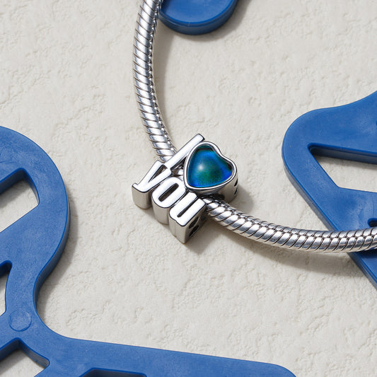 Gnoce Magic "I Love You" Mood Charm Platinum-plated Silver Blend_4