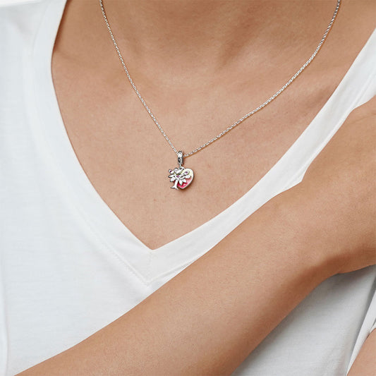 Gnoce Family Tree Personalized Photo Heart Charm Platinum-plated Silver Blend_5