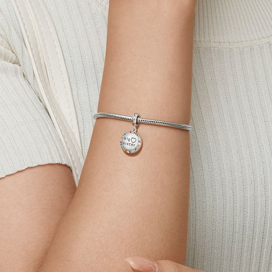 Gnoce ”Big Sister“ Personalized Photo Charm Platinum-plated Silver Blend_3