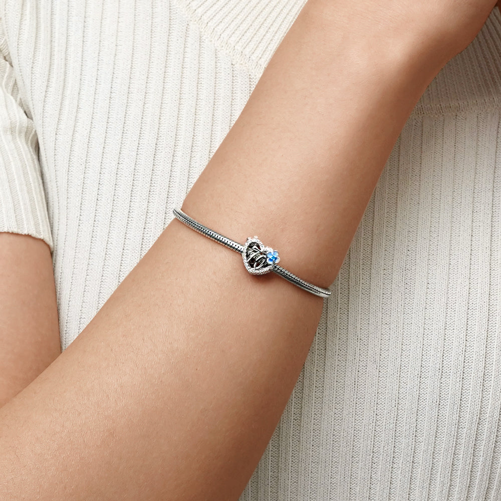 Gnoce Celebration 70th Birthday Heart Charm Platinum-plated Silver Blend_4