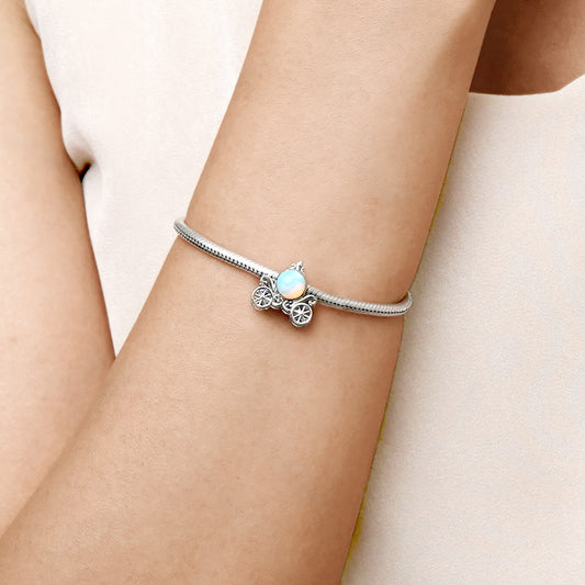 Gnoce Moonstone Magic Carriage Charm Platinum-plated Silver Blend_4