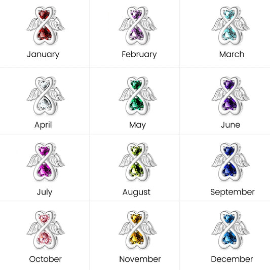 Gnoce Birthstone Angel Charm Platinum-plated Silver Blend_7