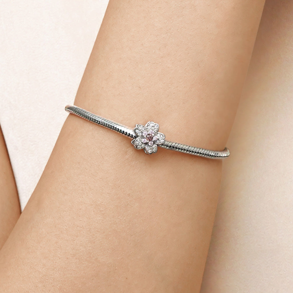 Gnoce Cherry Blossoms Charm Platinum-plated Silver Blend_5