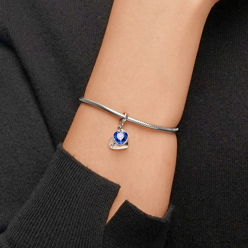 Gnoce Love Heart Charm Platinum-plated Silver Blend_6