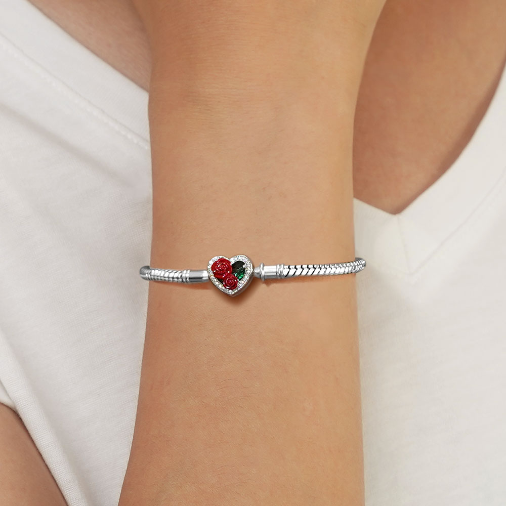Gnoce Roses Heart Basic Snake Chain Bracelet_5