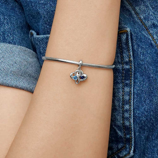 Gnoce Family Love Heart Engravable Charm Platinum-plated Silver Blend_6