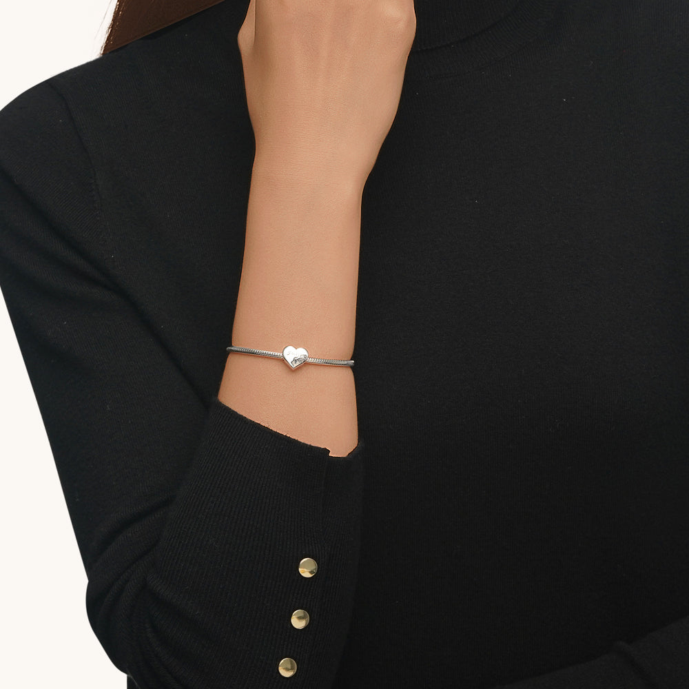 Gnoce Heart Engravable Charm Platinum-plated Silver Blend_6