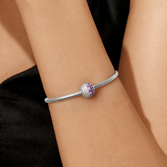 Gnoce Pink Champagne Rose Ombre Charm Platinum-plated Silver Blend_5