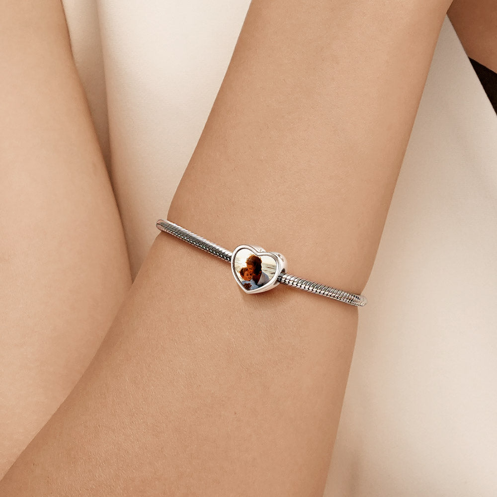 Gnoce “Love is a superpower" Heart Personalized Photo Mood Charm_5