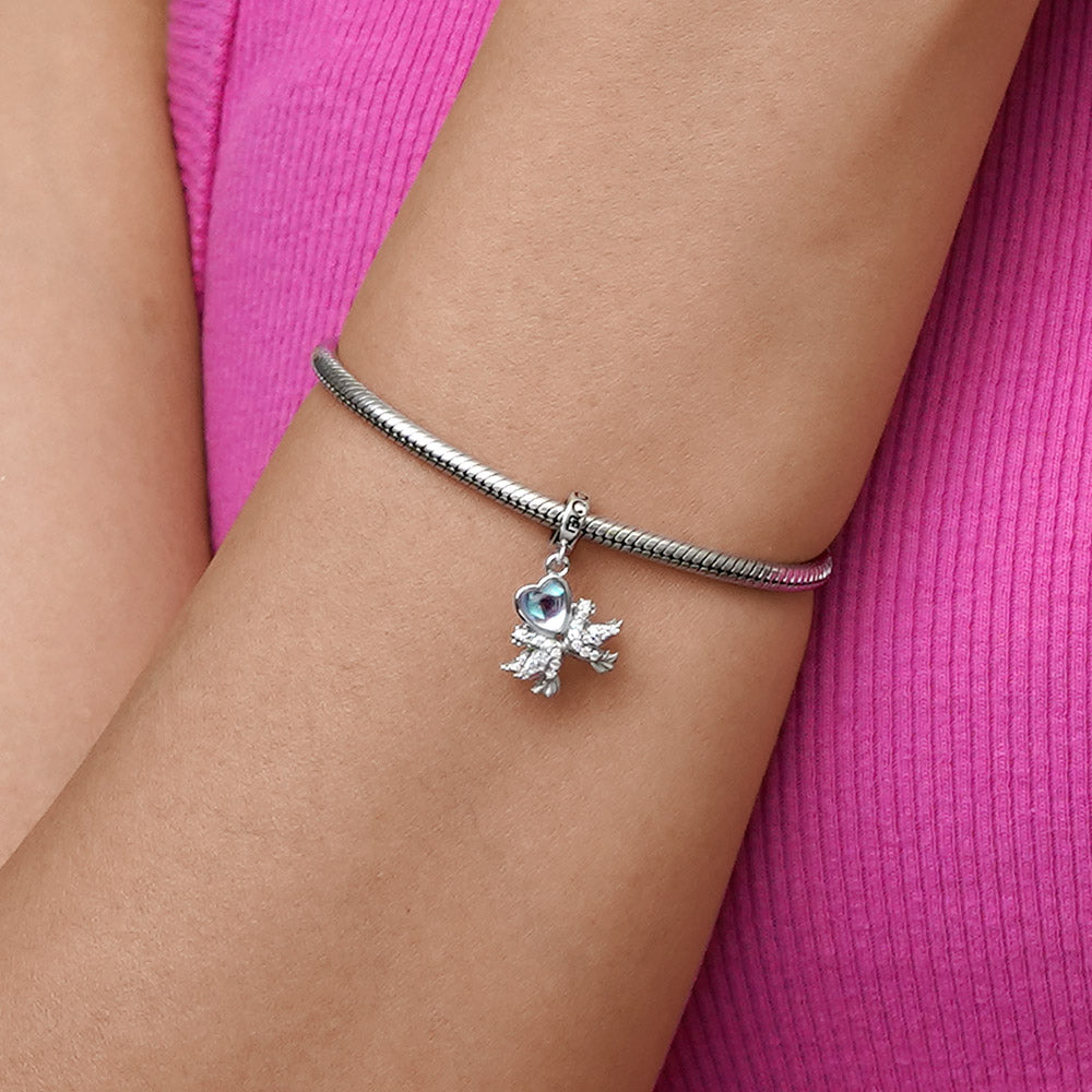 Gnoce Love Birds Moonstone Pendant Dangle Charm_7