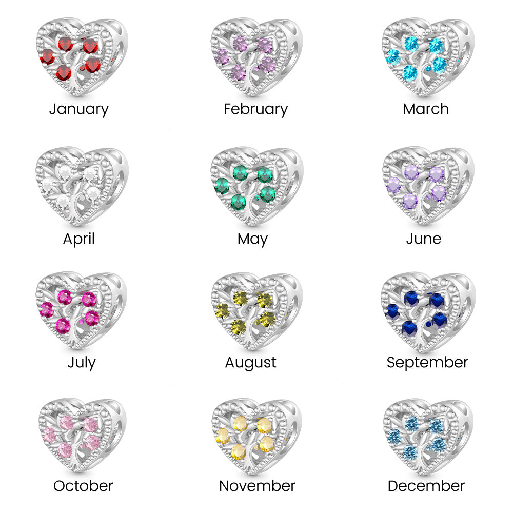 Gnoce Birthstone Tree of Life Heart Personalized Charm_6