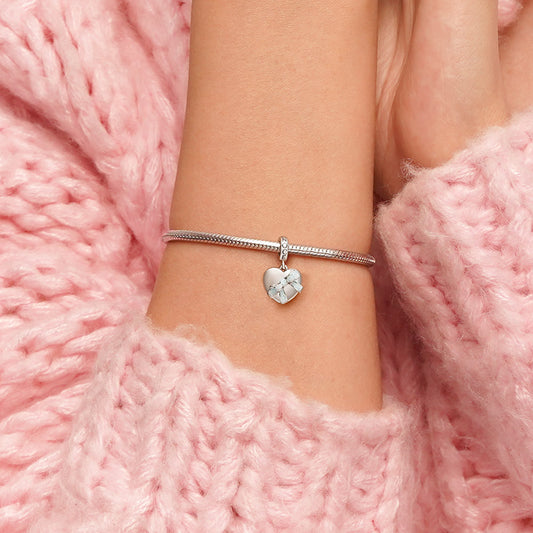 Gnoce Heart Gift Box Engravable Charm Platinum-plated Silver Blend_3