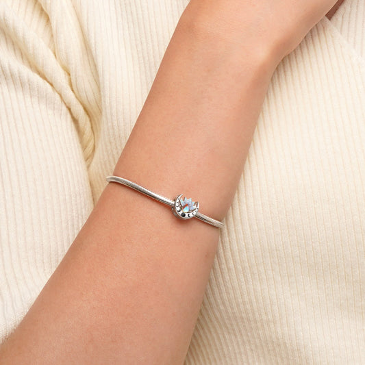 Gnoce Lotus Moon Charm Platinum-plated Silver Blend_4