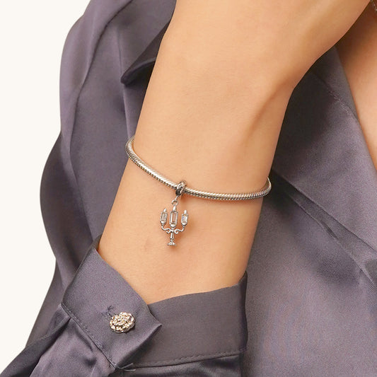 Gnoce Burning Candelabra Charm Platinum-plated Silver Blend_6