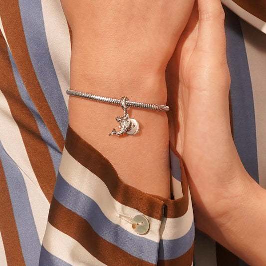 Gnoce Engravable Fish Hooks & Fish Charm Platinum-plated Silver Blend_7