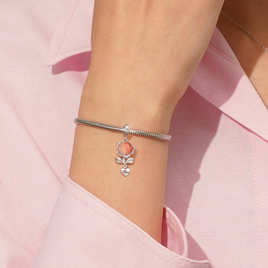 Gnoce Engravable Glow-in-the-dark Rose Flower Charm_6