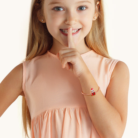 Dog with Gift Box Charm Bead Sterling Silver 18k Rose Gold Plated for Christmas_4