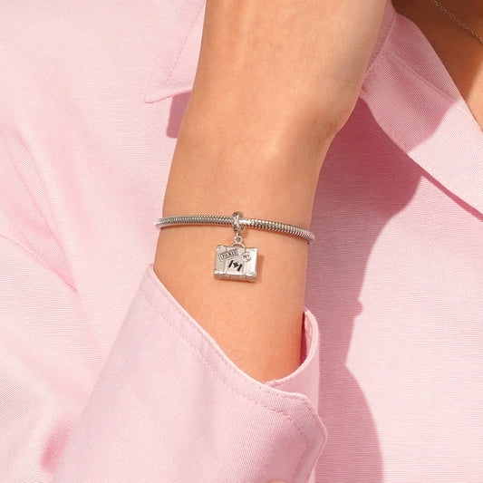 Gnoce Openable Personalized Photo Suitcase Charm Platinum-plated Silver Blend_4
