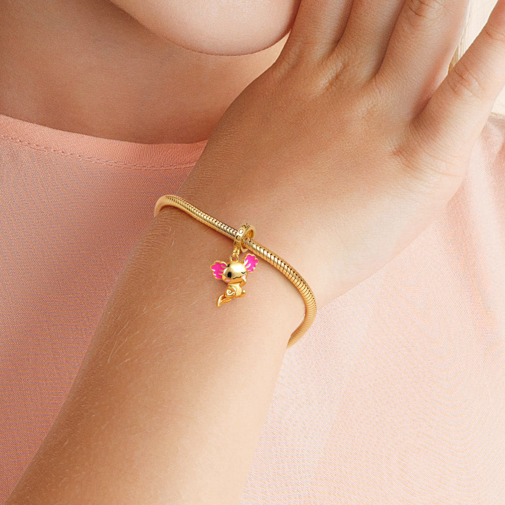 Cute Mexican Axolotl Pendant Dangle Charm 925 Sterling Silver 18K Gold Plated_4