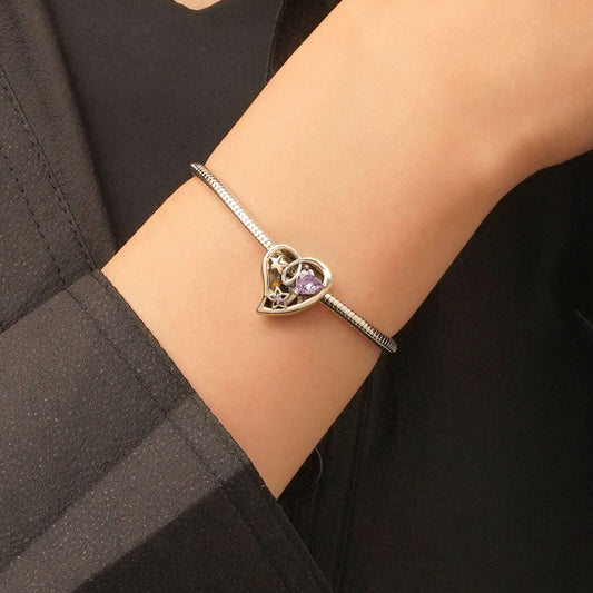 Gnoce Magic Wand Pink Heart Charm Platinum-plated Silver Blend_7