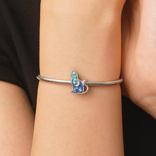 Gnoce Cat Star Moon Charm Platinum-plated Silver Blend_5