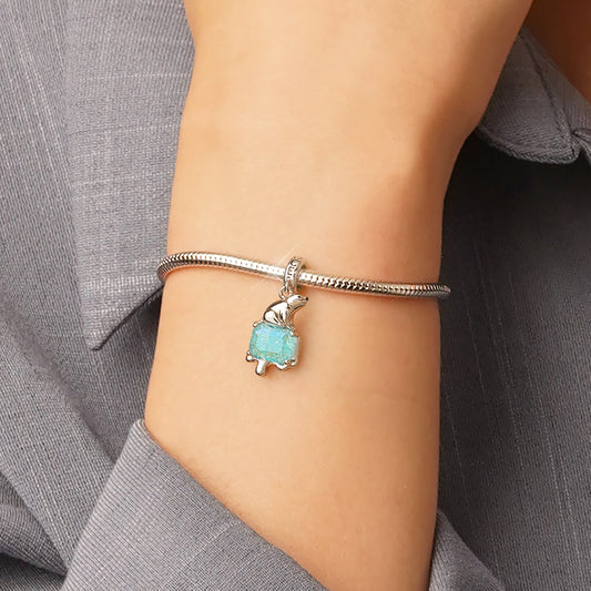 Gnoce Melting Glacier Polar Bear Charm Platinum-plated Silver Blend_6
