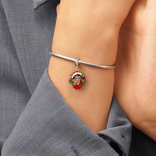 Gnoce Betty Boop Christmas Wreath Pendant Dangle Charm_6