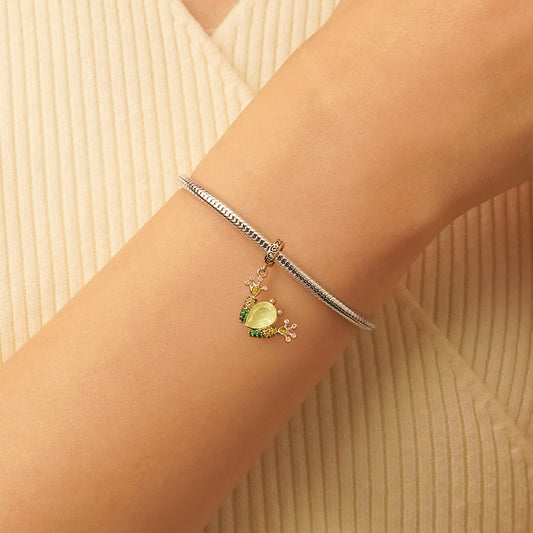 Gnoce Green Beneficial Insect Frog Charm Platinum-plated Silver Blend_6