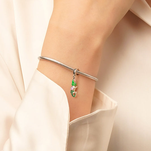 Gnoce Sparkling Crocodile Charm Platinum-plated Silver Blend_6