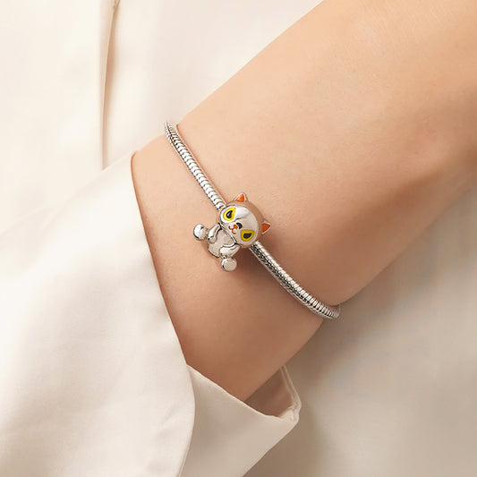 Gnoce Cat & Polar Bear Charm Platinum-plated Silver Blend_8